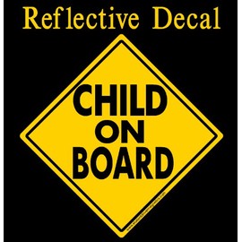 Child on Board Decal Black & Yellow Reflective