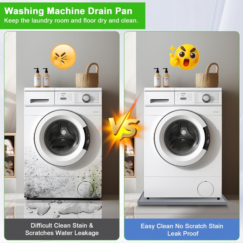 Xixter Washing Machine Pan 27x27 – Silicone Washer Tray &
