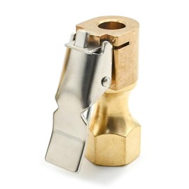 laffoonparts Tire Air Chuck with Clip, Heavy Duty Brass Closed Flow Lock Tire Chuck, Car Air Pump Thread Nozzle Adapter for Inflator Gauge Compressor Connector