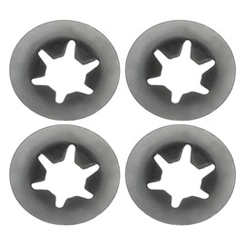 PATIKIL M6 Star Internal Tooth Lock Washers, 150 Pcs Push on Retaining Clips Manganese Steel Quick Speed Locking Washers for Fastening, Black