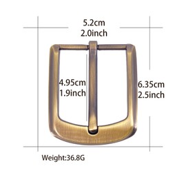 LAXPICOL Hebilla de cinturón rectangular resistente de 40 mm para hombre, Marrón2, Medium