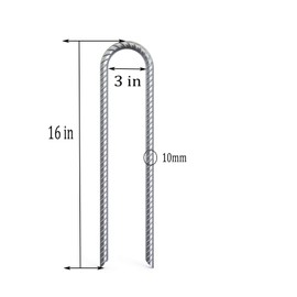 OK5STAR 16 Inch Trampoline Wind Stakes 4 Pack U Shaped Rebar Ground Stakes Galvanized Trampoline Stakes Heavy Duty Ground Anchors for Trampoline