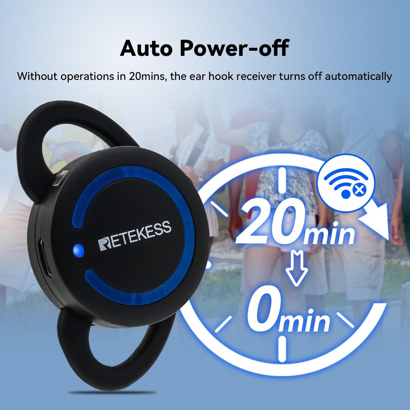 Retekess TT126 Plant Tour Guide System Ear Receiver, Communication Device,