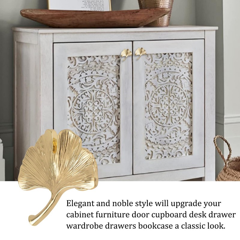 MOROBOR Ginkgo Solid Metal Cabinet Knobs, Drawer Knobs, Creative Decoration