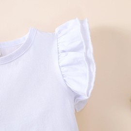 Ippopozzahah Toddler Kid Baby Girl T Shirt Blouse Ruffle Top Cotton Casual Tees Clothes 2-Pack 2-6T