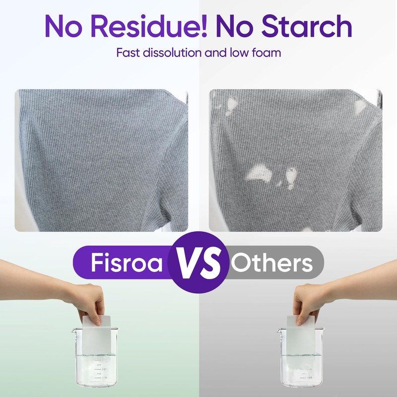 Lavender Laundry Detergent Sheets Travel Eco-friendly 300 Loads Fisroa Clothes