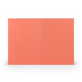 PAPERADO 50 Folding Cards DIN B6 Coral Ribbed Salmon Apricot - Folded Cards Pre-folded Blank 220 g/m² - 12 x 16.9 cm - Folding Cards Craft Invitation Cards Wedding Communion