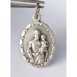SAINT JOSEPH (HUSBAND OF THE HOLY VIRGIN MARY) OVAL SHAPE MEDAL - 100% MADE IN ITALY