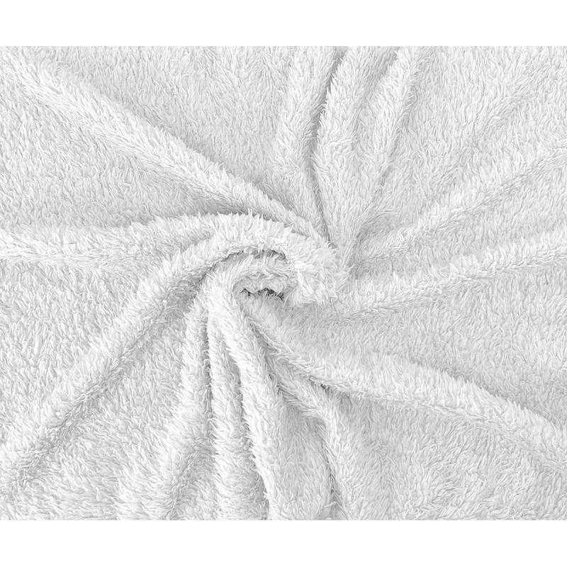 John Aird Teddy Fleece Cozy Bed Sofa Throw Blanket (White,
