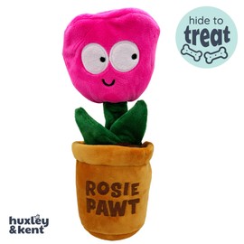 Huxley & Kent for Dogs - Seek 'n Treat Rosie Pawt (Large) - Spring Puzzle Treat Hiding Puzzle Power Plush for Pups - Funny Dog Toy