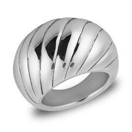 MAX + STONE Boho Sterling Silver Layered Twist Cocktail Ring for Women | Large Sterling Silver Statement Ring for Women | Chunky & Hypoallergenic 925 Sterling Silver Rings for Women | Size 8