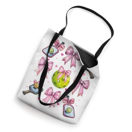 Pickleball Paddle Ball Girl Coquette Bow Pink Mom Tote Bag