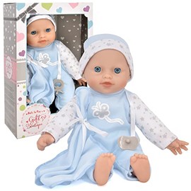 Baby Boy Doll for Toddlers 12 Inch Soft Body Baby Doll in Gift Box, Baby Doll with Pacifier, Blanket and Blue Clothes