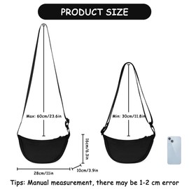 Aucuu Crescent Bag, Nylon Dumpling Bag for Women, Hobos Crossbody Bag with Adjustable Strap, Women's Casual Messenger Bag, Solid Color Chest Bag Shoulder Bag for Daily Use