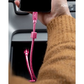 LIQUIPEL USB Type C Cable 6ft, USB A 2.0 to USB-C Fast Charger Extra Long Durable, Glitter Cables (Magenta)