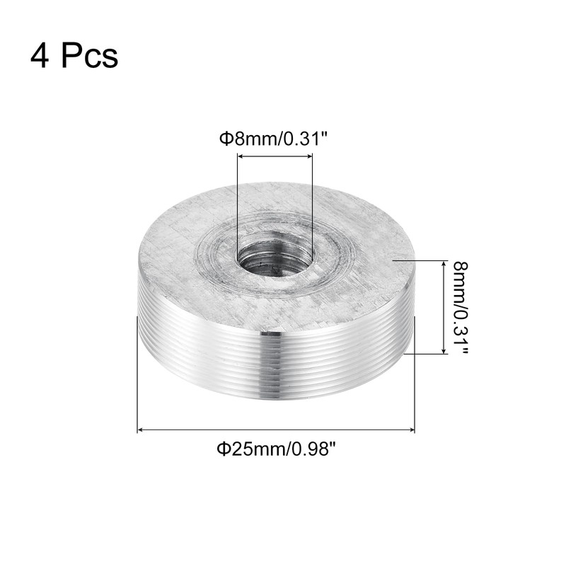 sourcing map Round Shape Aluminum Disc, 4pcs M8x25mm Aluminum Circle