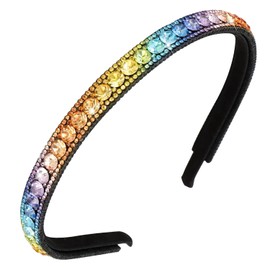 FASOTY Rhinestone Headband Rainbow Women Girls Fashion Handmade Sparkly Crystal Diamond Bling Headbands Hair Hoops Headband Beaded Jeweled Hairband Hair Accessories