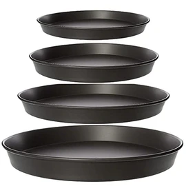 7" to 20" inch Base Commercial Heavy Duty Noon Stick Hard Coated Pizza Pan 1.5” Deep Taped (10" inch Base)