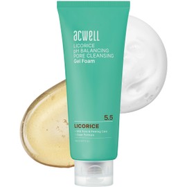 ACWELL Licorice pH Balancing Pore Cleansing Gel Foam - Gentle, Hypoallergenic Facial Cleanser for Clear, Smooth Skin, Deep Pore Cleaning with Licorice Extract, LHA, for All Skin Types, 5.4 fl.oz.