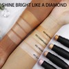2023 3-in-1 Cream Highlighter Stick with Integrated Brush, Waterproof and