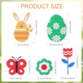 24pcs Easter Reflective Magnetic Stickers, Reusable Bunny Egg Flower Butterflies Easter Garage Door Magnets Happy Easter Reflective Magnet Holiday Magnet Stickers for Door Car Fridge