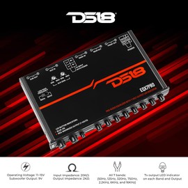 DS18 EQX7PRO Audio Equalizer/Crossover High Level Input 7-Band Auto Turn On, Subwoofer Output, Adjustable Filters, High Volt Led Indicator, RCA Input - Great for Finely Adjusting Amplifiers Ranges