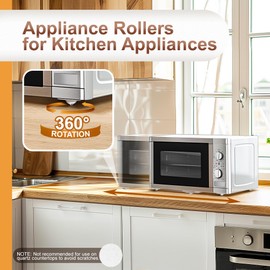 Pikabeast 8PCS Self Adhesive Casters Wheels - 360° Rotating Mini Universal Appliance Rollers for Air Fryers, Coffee Makers, Trash Can, Storage Boxes and Small Furniture - Easy Glide, Convenience