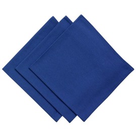 Pack of 3 Textile Napkins 45 cm x 45 cm 100% Cotton in Blue