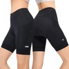 NUCKILY Ladies Padded Cycling Shorts Black with Pockets Lightweight Breathable