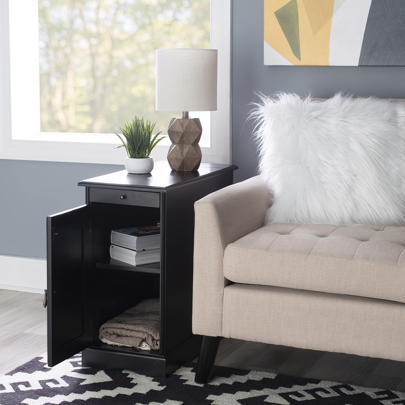 Powell Furniture Butler Black Accent Table with USB Charging Station