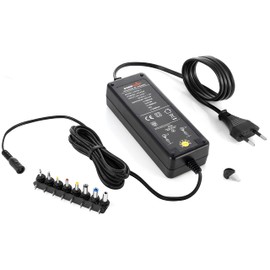 Poppstar Universal Netzteil (6V, 7.5V, 9V, 12V bei 5A) (13.5V, 15V bei 3.8A) (16 V bei 3.5A), Schaltnetzteil mit 8 Adaptersteckern u. LED, Kabellänge 2,5m