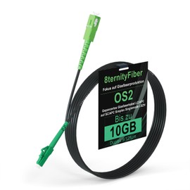 8ternityFiber OS2 Armoured Fibre Optic Cable LC/APC to SC/APC 5M/16FT, Fibre Optic Cable Simplex Singlemode 9/125μm for Outdoor Use, Length Options: 1M-50M, OD: 3MM LSZH Black