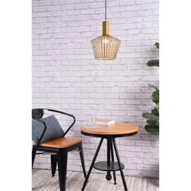 Living District Ronnie 1-Light Modern Metal Pendant in Brass