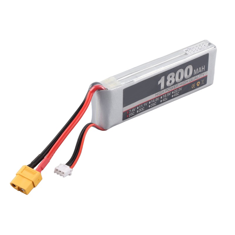 RC LiPo Battery 7.4V 2S 1800mAh 25C Rechargeable Lithium Polymer