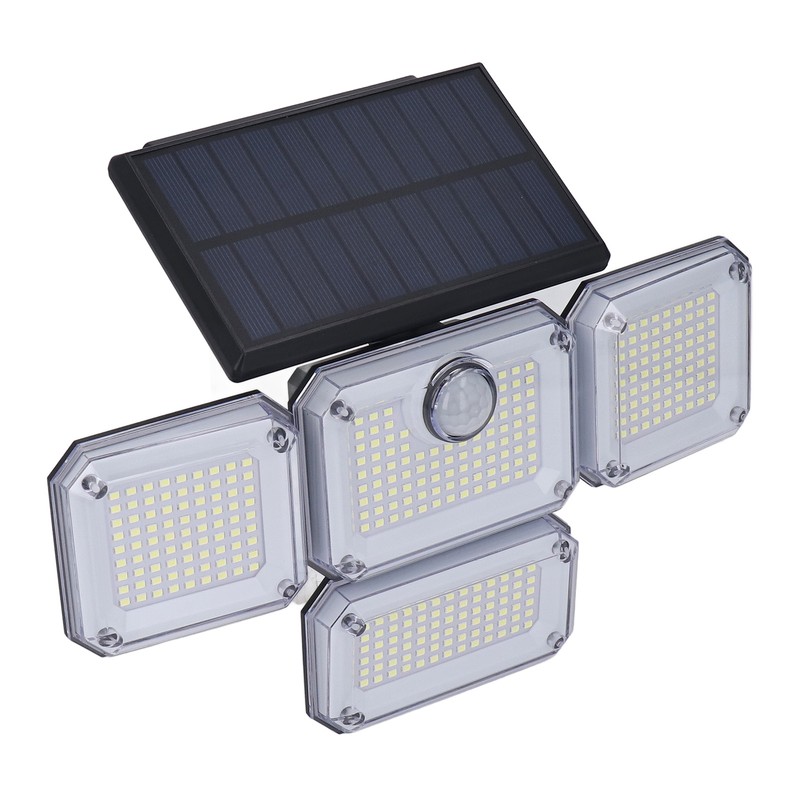 Solar Outdoor Street Light 4 Rotating Head Flexible Foldable IP64