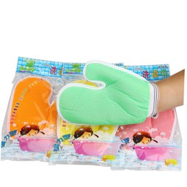 FRCOLOR Bath Exfoliating Gloves Body Scrubber Mitts for Gentle Cleaning Soft Smooth Design Random Colors for All Skin Types for Shower Bath Use
