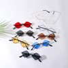 WDZAYXC Diamon Fashion Sunglasses with Metal Frame, UV400 Protection, black/red