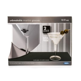 Camco Vaso de Martini irrompible de viaje, 10 oz, apto para lavavajillas, sin BPA, perfecto para picnics, cocinar y la playa, juego de 2 (43901)