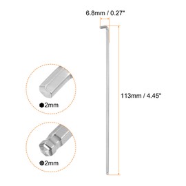 sourcing map 2pcs Hex Key Wrench 2mm S2 Steel L-Shape Hexagon Metric Wrenches Repairing Tool for Home Repair