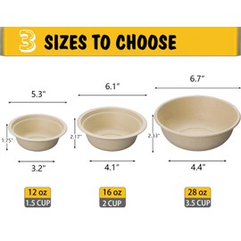 JETKONG 12 oz/1.5 cup Disposable Dog Bowls 100pk, 100% Compostable Pets Feeding Bowls Paper Dog Travel Bowls Great for Dry and Wet Dog Food or Water (Natural, Pack of 100)