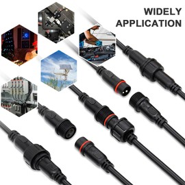 CHCSHH 2 pin led Strip Connector 18AWG IP65 Male Female Connector 7.87in Extension Cable for Car,Truck,Boat,Indoor/Outdoor LED Waterproof Connector（5 Pairs）.
