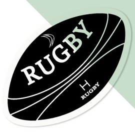 Azeeda 4 x Klein 50mm 'Rugby Ball' Permanente Transparente Aufkleber für Fenster/Autos/Wände/Skateboards etc (DC00118036)