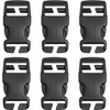 LUORNG No Sewing Required Buckle 6PCS 25mm Multi-Size Black Plastic