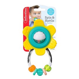 infantino Infantino Spin Rattle Teaser, Yellow, 0 Months - 216314-00, Peel off, Rattle, First Toy, Baby Shower, Celebration