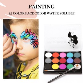ZEPIQOR Körperfarben 15 Farben Waschbar,Sichere Theaterschminke Set,Face Paint,Gesichtsfarbe Bodypainting für Karneval,Babybauch Bemalen,Party-Makeup