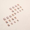 Glue on Nail Short Square Length, 24Pcs Full Cover Reusable