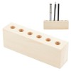 OLYCRAFT 6 Holes Wooden Desk Pen Holder Wooden Desk Pen