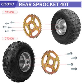 CILOYU 40 Tooth Sprocket 420 Chain Replacement for Coleman CT100U CC100X BT200X CT200U-EX CT200U Baja Doodlebug DB30 TrailMaster MB200 Monster Mega Moto Mini Bike Predator 212 196cc Engine Parts