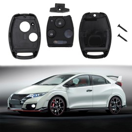EMSea 2 Set 2 Tasten Fernbedienung Auto Schlüsselanhänger Ersatz Kompatibel mit Honda Civic Jazz CRV Insight Record Fit Frv Schlüsselgehäuse mit Schlüsselhaut Schwarz
