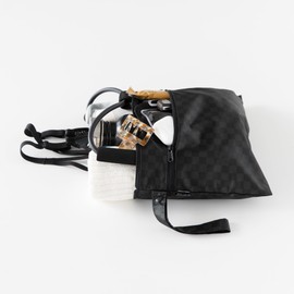 Bumkins Waterproof Wet Dry Clutch Bag for Baby, Travel, Swim Suits, Cloth Diapers, Pump Parts, Pool, Gym Clothes, Toiletry, Hook to Stroller, Pack for Daycare, Zip Bag, Packing Pouch, Black Check